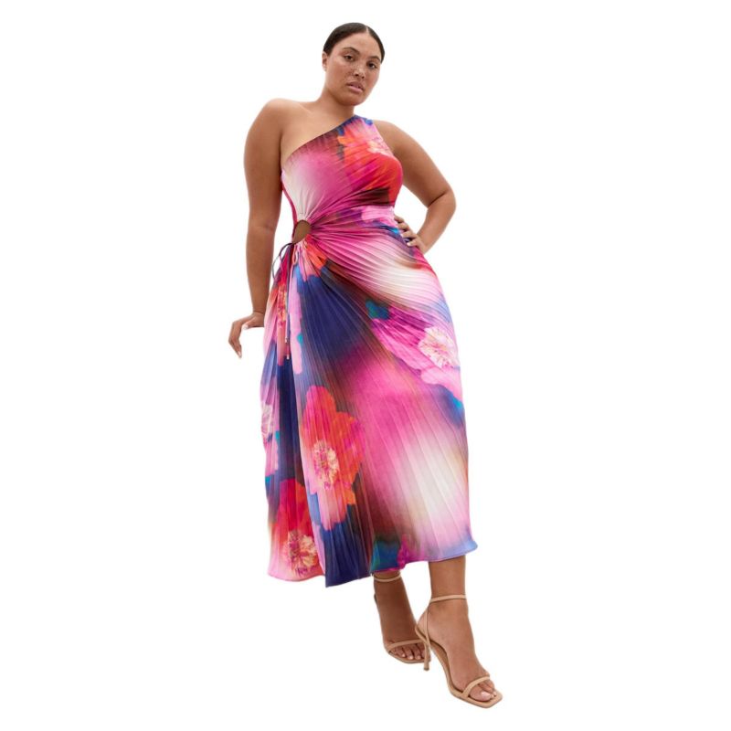 Women's Firework Print Pleat Maxi Dress