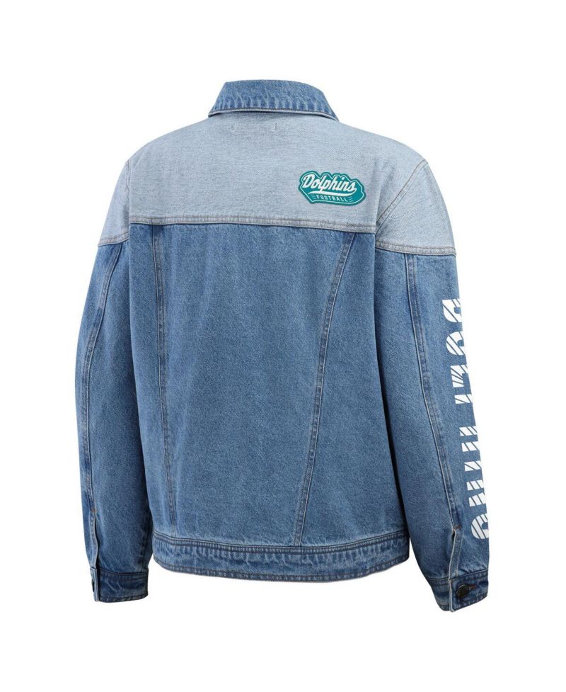 Women's Miami Dolphins Full-Button Denim Jacket
