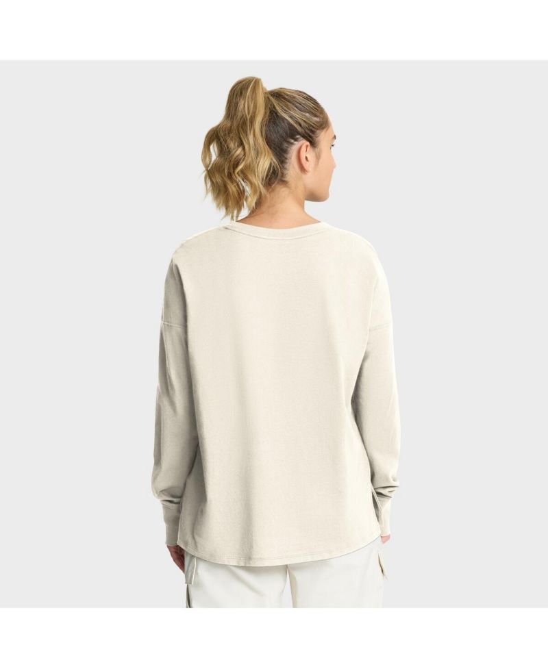 Women's Cream Los Angeles Chargers Dove Legacy Long Sleeve T-Shirt