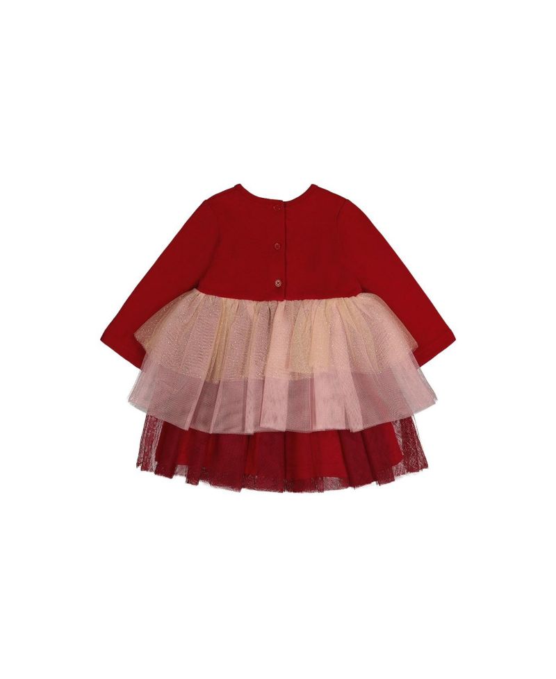 Little Girls (6-8) Bi-Material Dress with Glittering Skirt