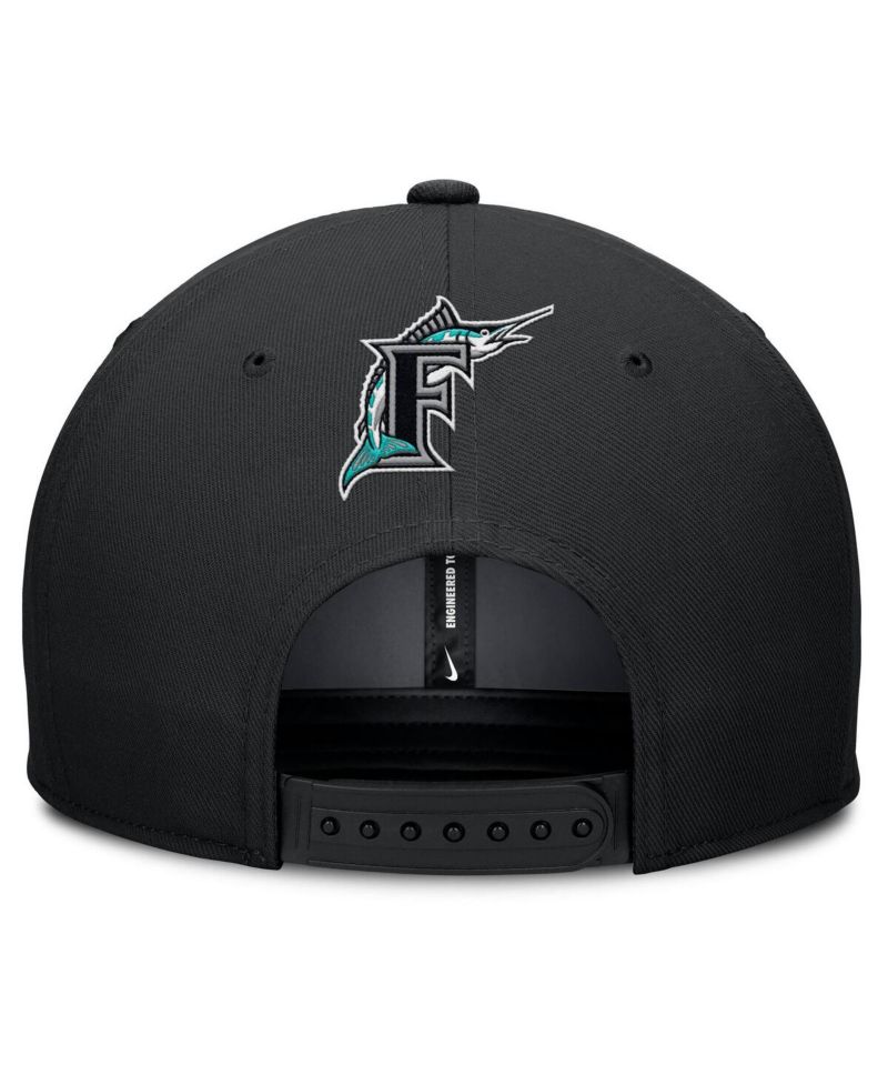 Men's Gray/Black Florida Marlins Cooperstown Collection Pro Performance Snapback Hat
