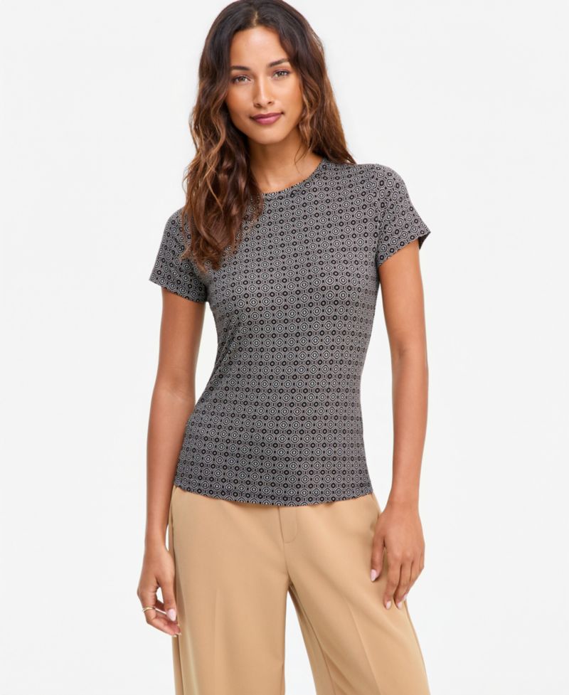 Women's Geometric-Print Crewneck Top