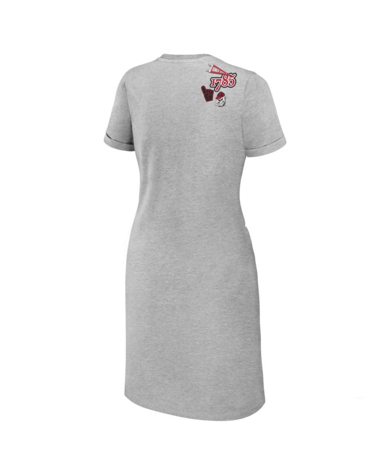 Women's Heather Gray Georgia Bulldogs Knotted T-shirt Dress