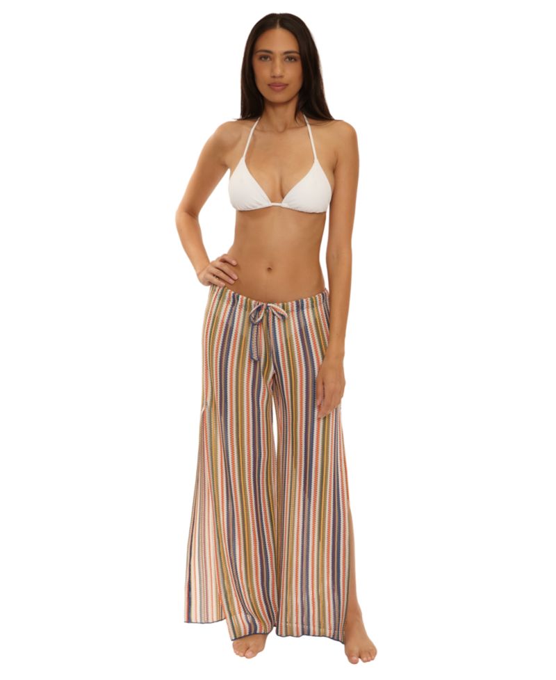 Women's Seaside Stretch Crochet Split Leg Swim Cover-Up Pants