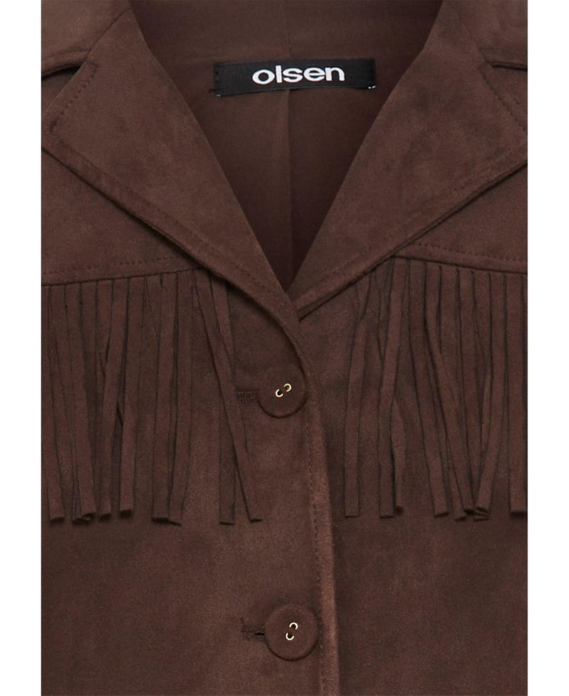 Faux Suede Fringe Jacket