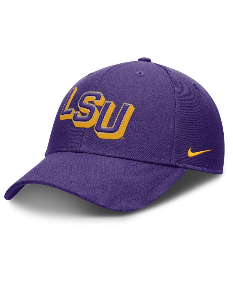 Men's Purple LSU Tigers Slanted Primetime Rise Performance Adjustable Hat
