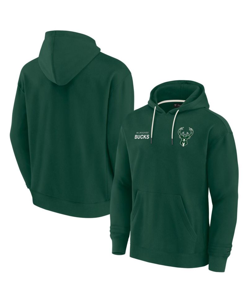Men's and Women's Hunter Green Milwaukee Bucks Elements Super Soft Fleece Pullover Hoodie