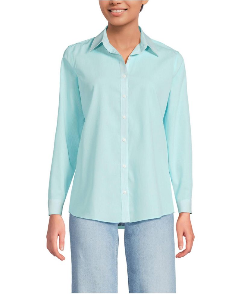 Petite No Iron Button Front Shirt
