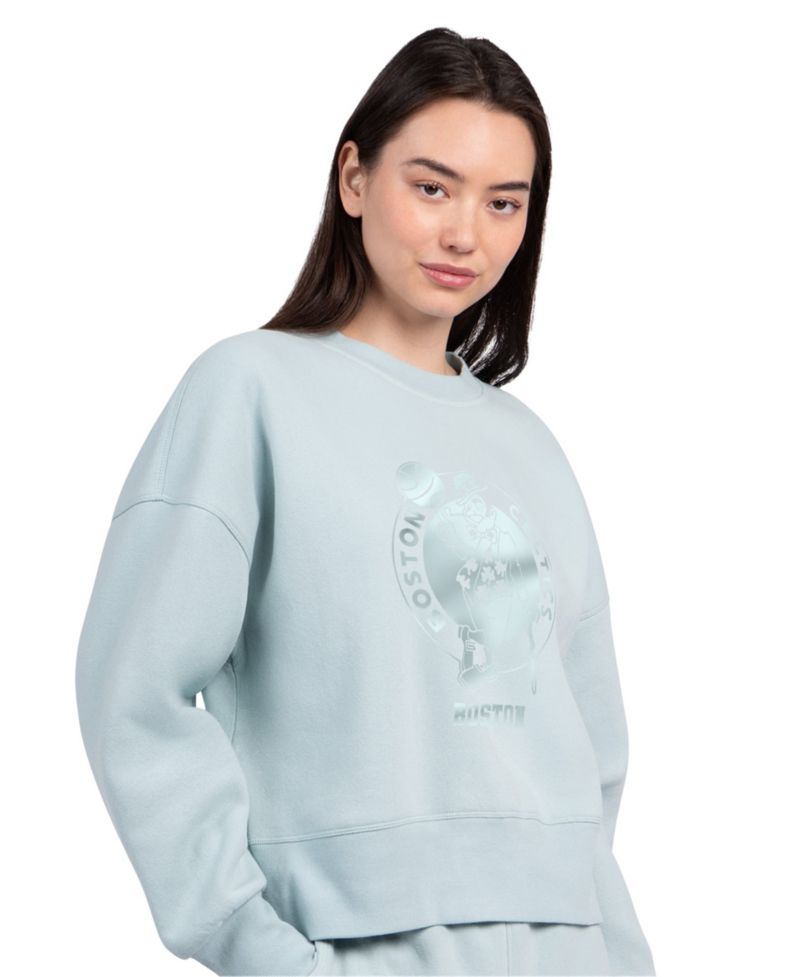 Women's Cream Boston Celtics Pastel Boxy Sweatshirt