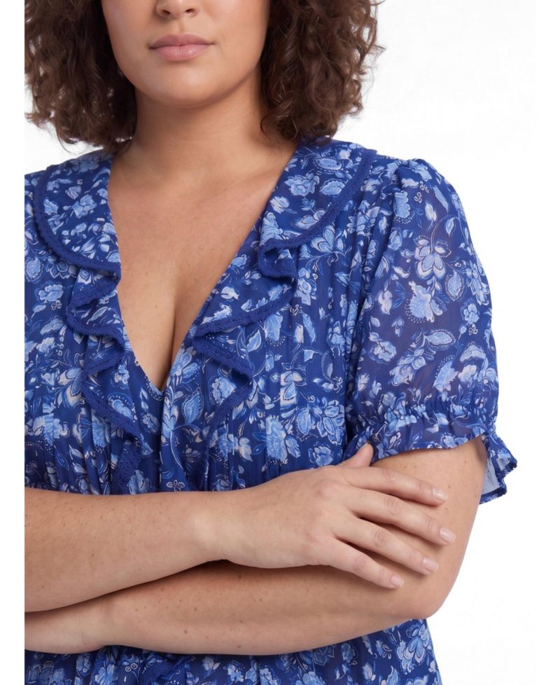 Plus Size Belle Isle Ruffle Blouse