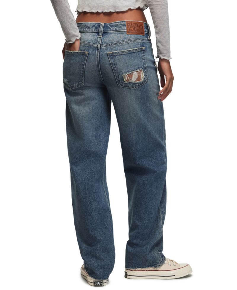 Women's Lucky Legend Patchwork Baggy Mid-Rise Bootcut Jeans