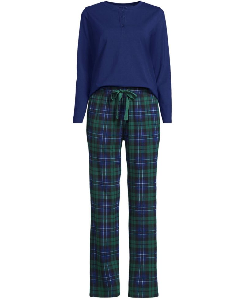 Women's Knit 2 Piece Pajama Set - Long Sleeve Top and Pants