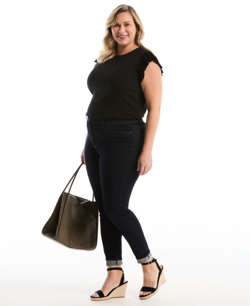 Plus Size Ruffle Cap-Sleeve Top