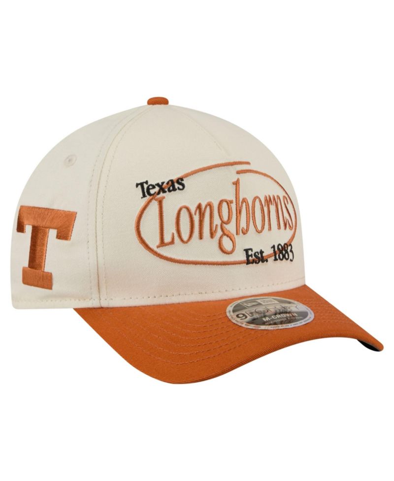 Men's Natural/Texas Orange Texas Longhorns Prepster 9FORTY M-Crown Adjustable Hat