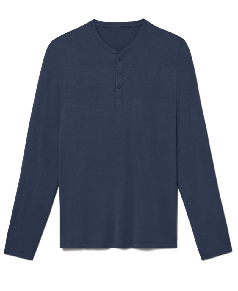 Men's Second Skin Long-Sleeve Henley T-Shirt