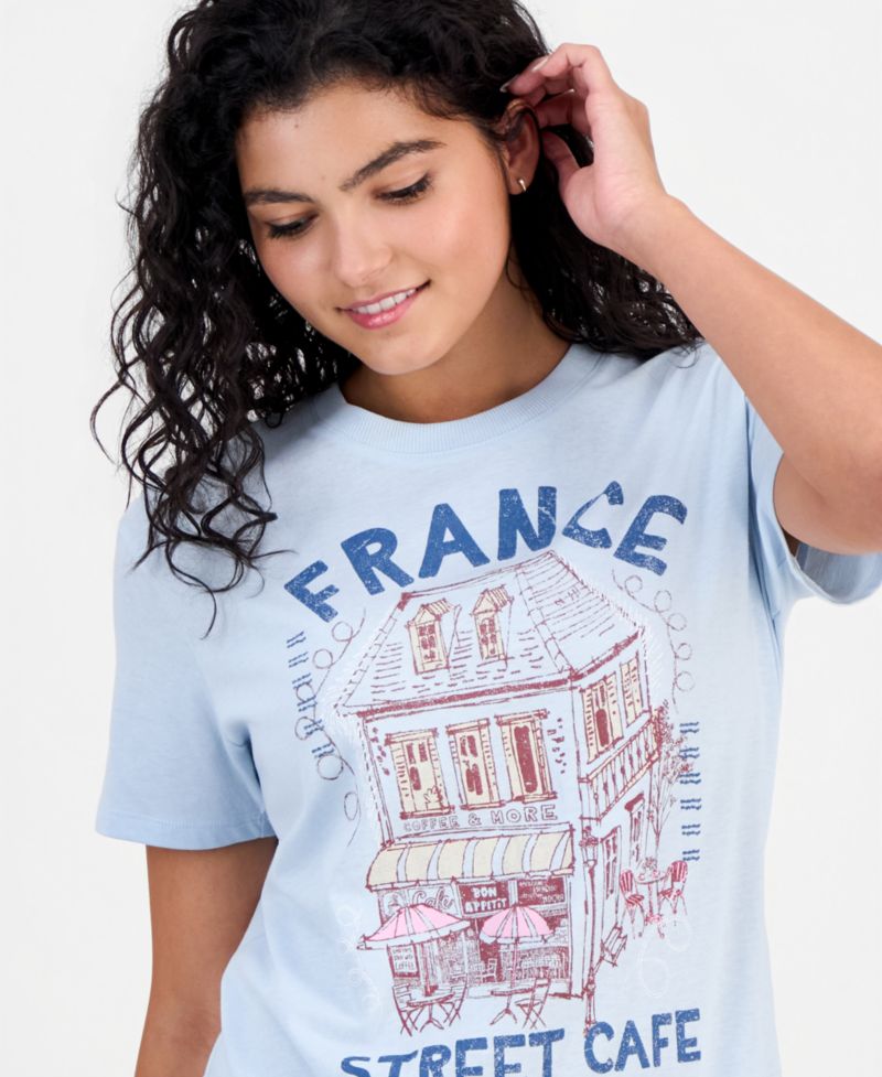Juniors' France Street Cafe T-Shirt