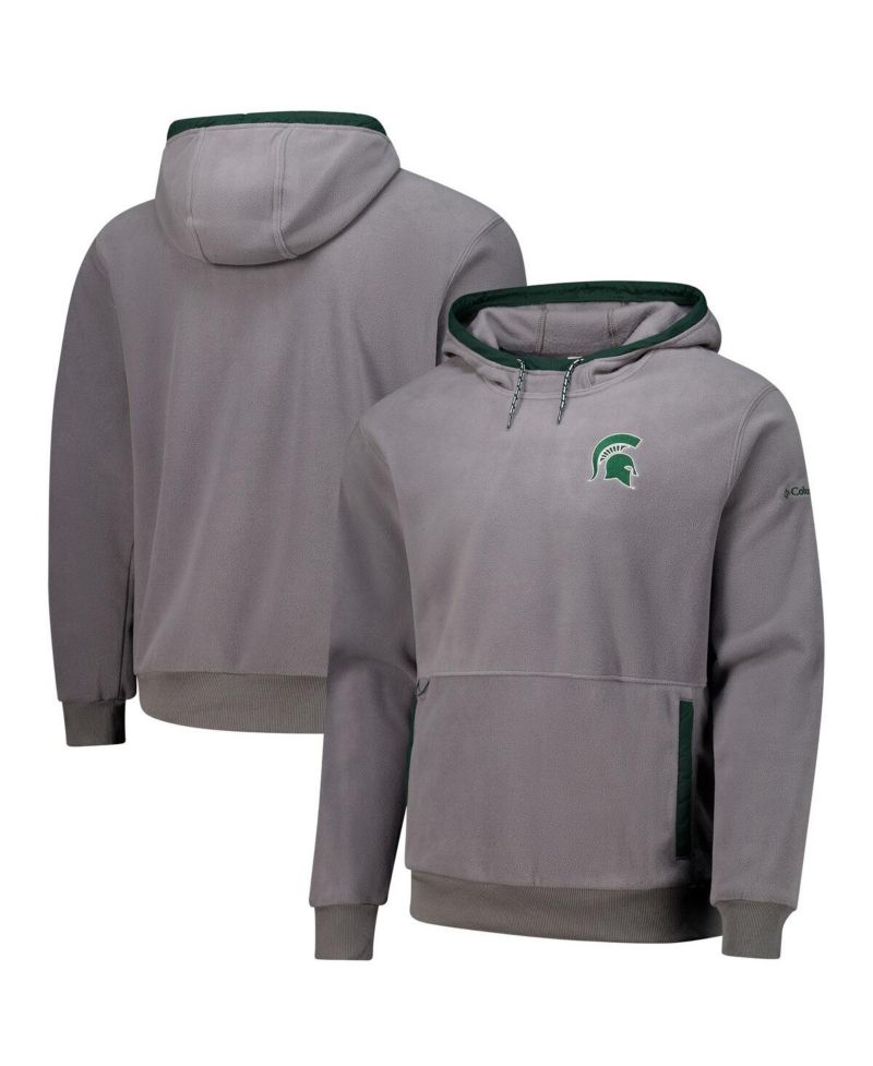 Men's Gray Michigan State Spartans Flanker Fleece Pullover Hoodie
