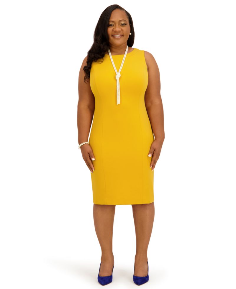 Women's Sleeveless Sheath Dress, Regular and Plus Size