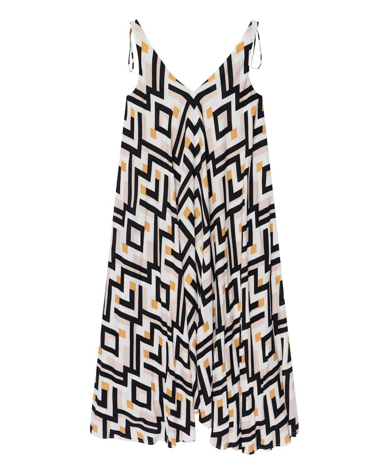 Women's Monaco Geometric V-Neck Maxi Dress