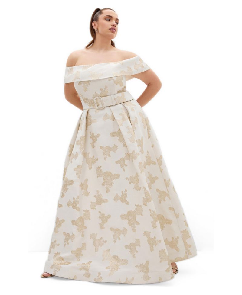 Plus Size High Status Jacquard Gown