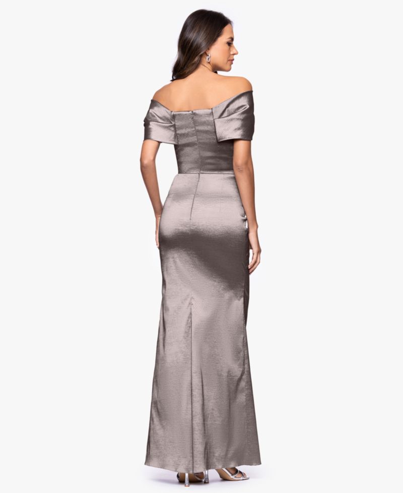 Women's Off-The-Shoulder Ruched Long Gown