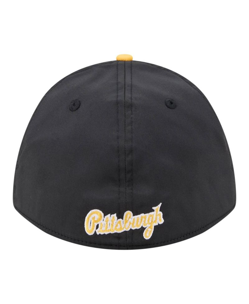 Men's Black/Gold Pittsburgh Pirates Rope M-Crown A-Frame 39THIRTY Flex Hat