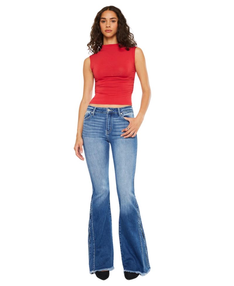 Women's Rila High Rise Flare Frayed Hem Jeans