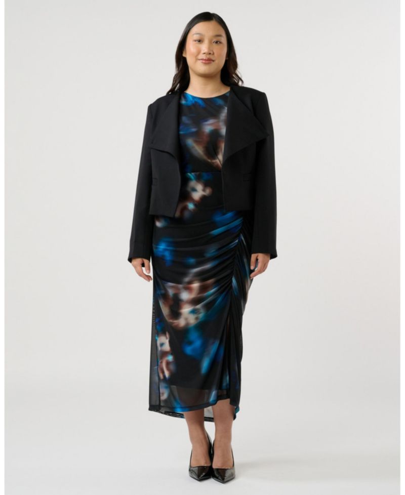 Plus size Eboni Cropped Assymetric Tailored Jacket