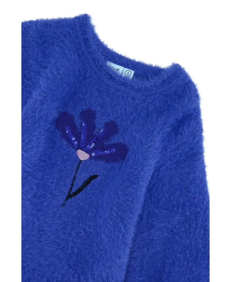 Little and Big Girl (6- 12) Hairy Knitted Dress