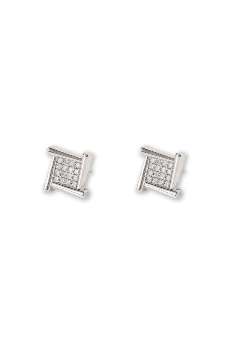 Atlas Crystal Square Stud Earrings