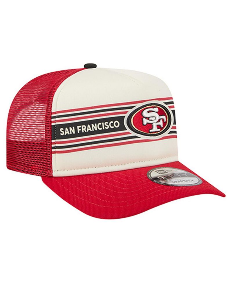 Men's Cream/Scarlet San Francisco 49ers Banner A-Frame 9FIFTY Trucker Snapback Hat