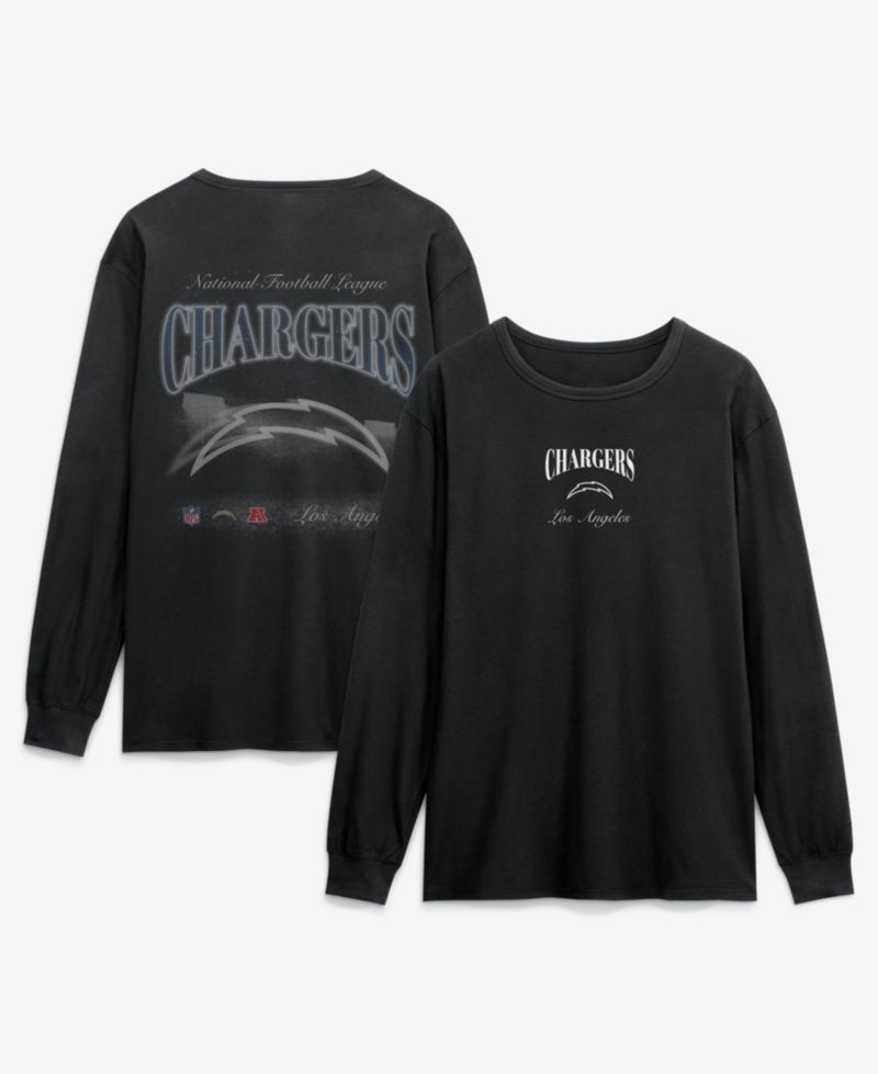 Men's Black Los Angeles Chargers Midnight Falls Long Sleeve T-Shirt
