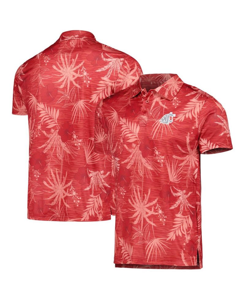 Men's Crimson Washington State Cougars Palms Team Polo Shirt