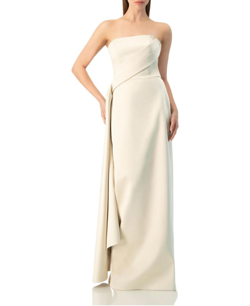 Women's Strapless Sculpted Drape Gown