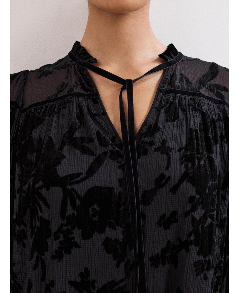 Women's Mila Velvet Floral-Print Mini Dress
