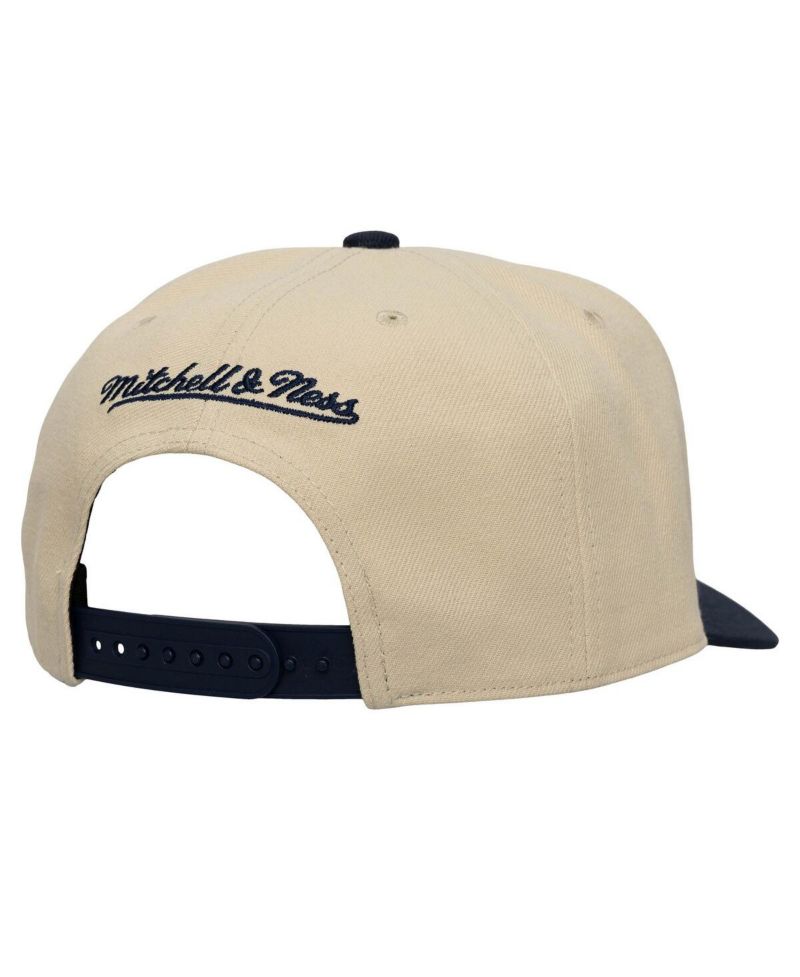 Men's Cream/Navy New England Revolution Upside Down Pro Pinch Snapback Hat