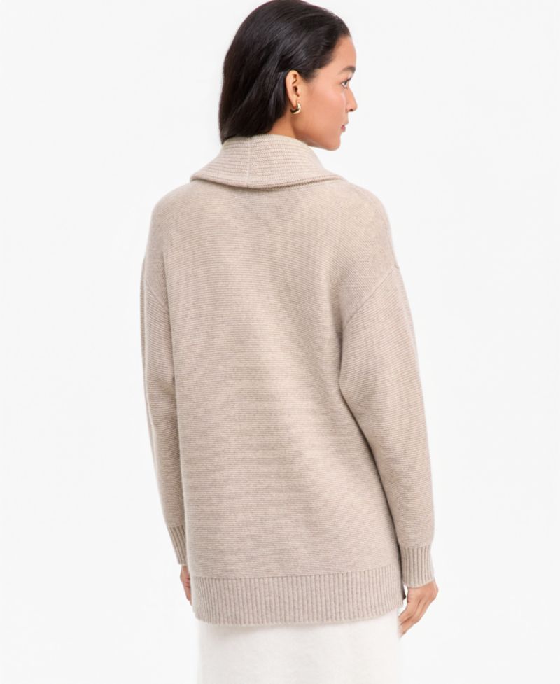 Plus Size 100% Cashmere Shawl-Collar Cardigan