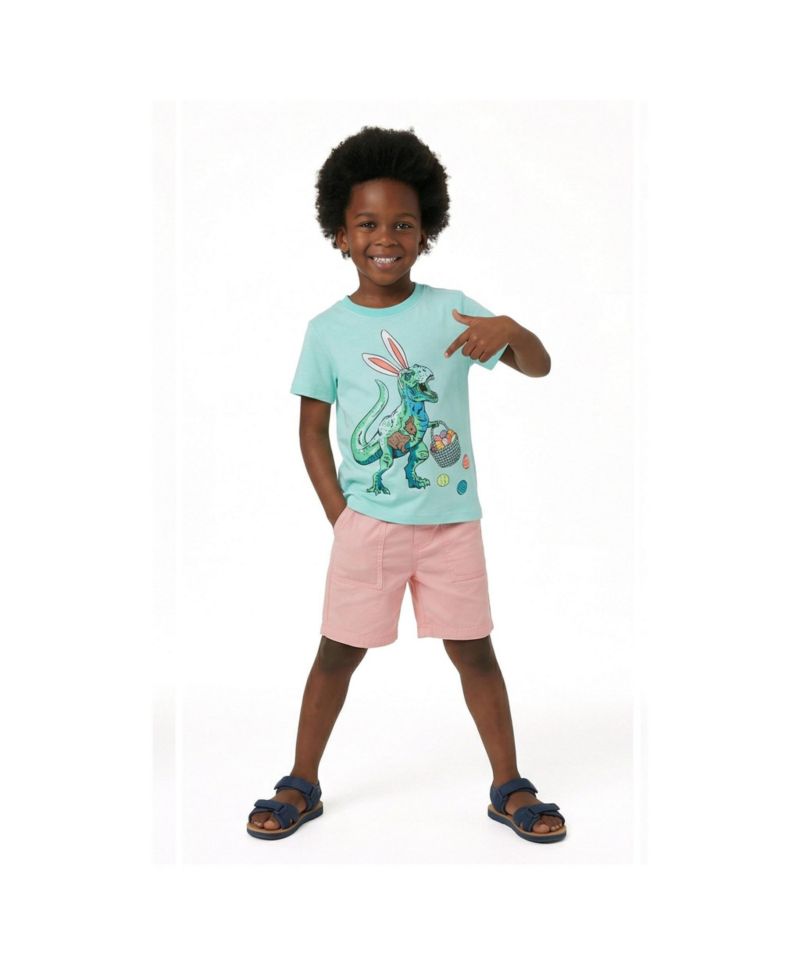 Toddler Boys Toddler/Child Aqua Easter Dinosaur Graphic Tee