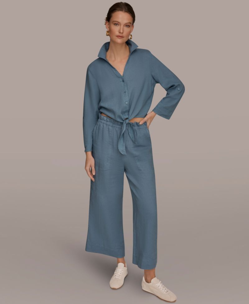Women's High-Rise Relaxed Linen Pants