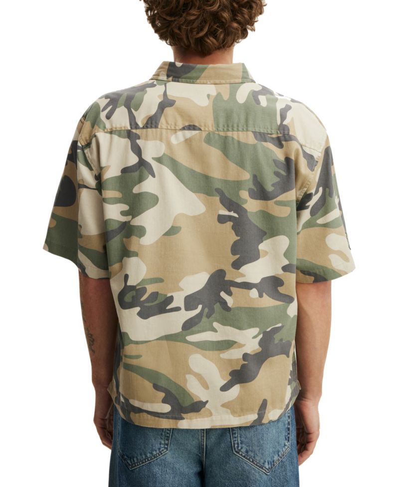 Men's Darcy Cropped Camo-Print Classic-Fit Short-Sleeve Shirt