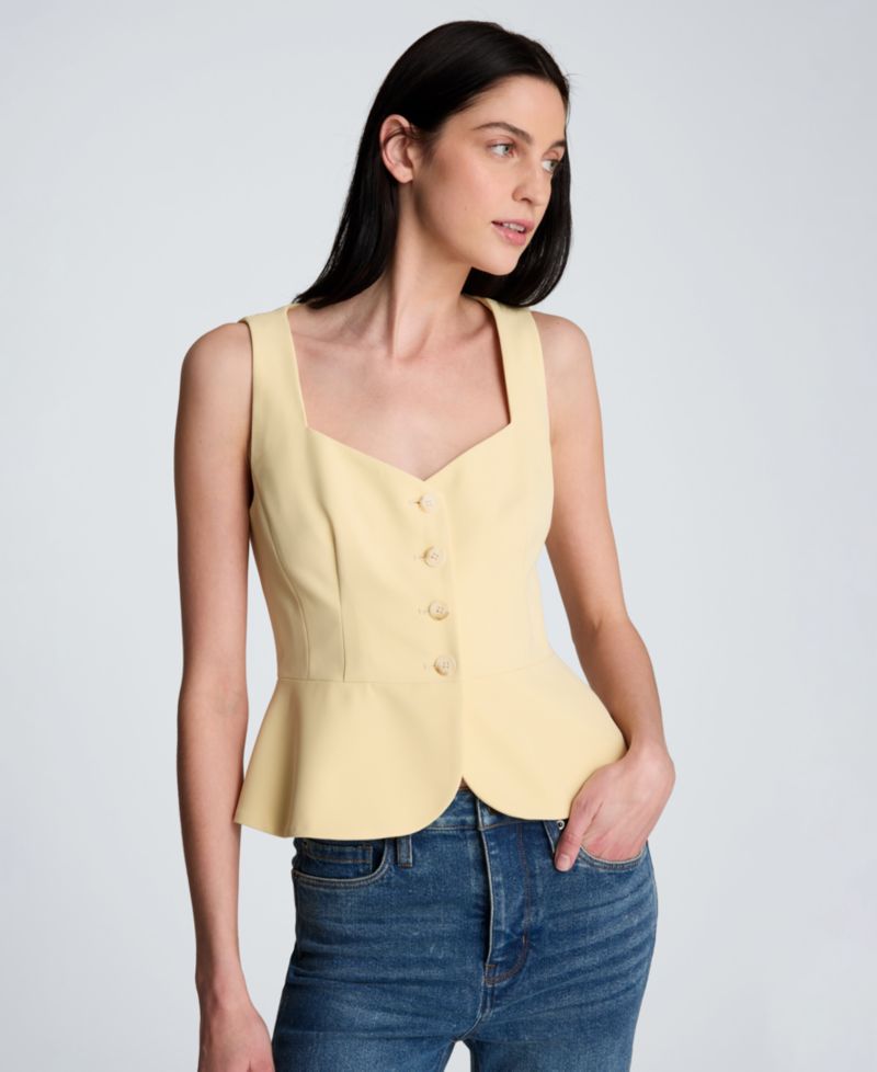 Women's Sleeveless Curved Peplum Vest