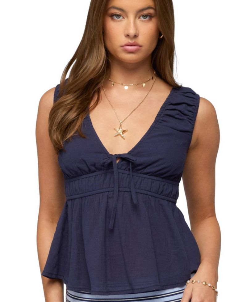 Women's Bertha V Neck Babydoll Top