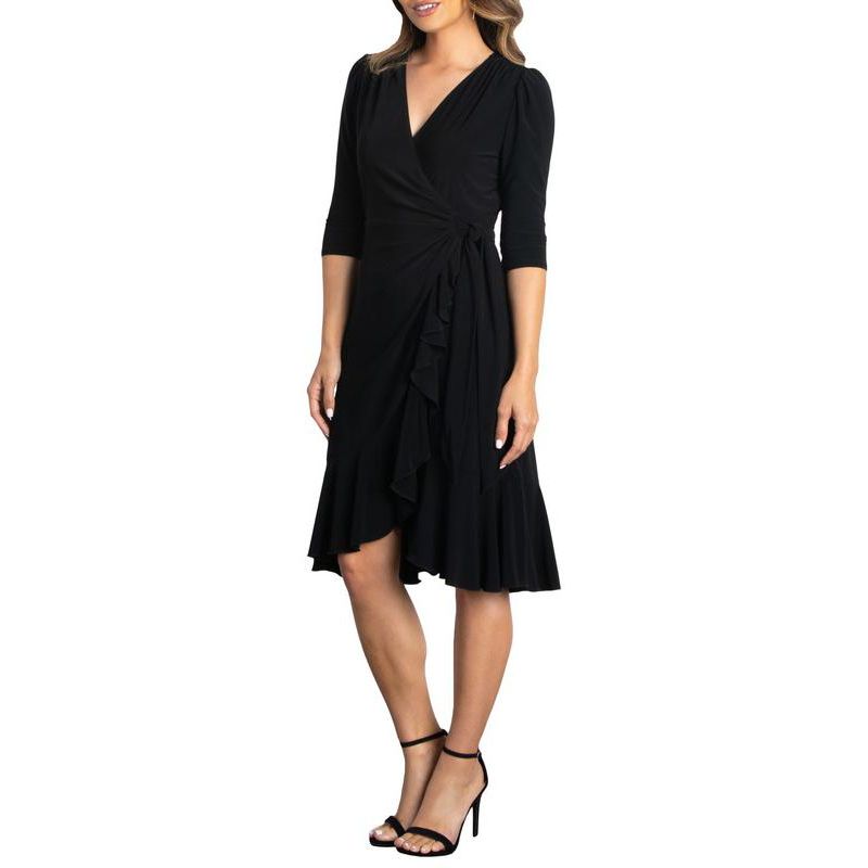 Women's Whimsy Ruffled Midi Wrap Dress