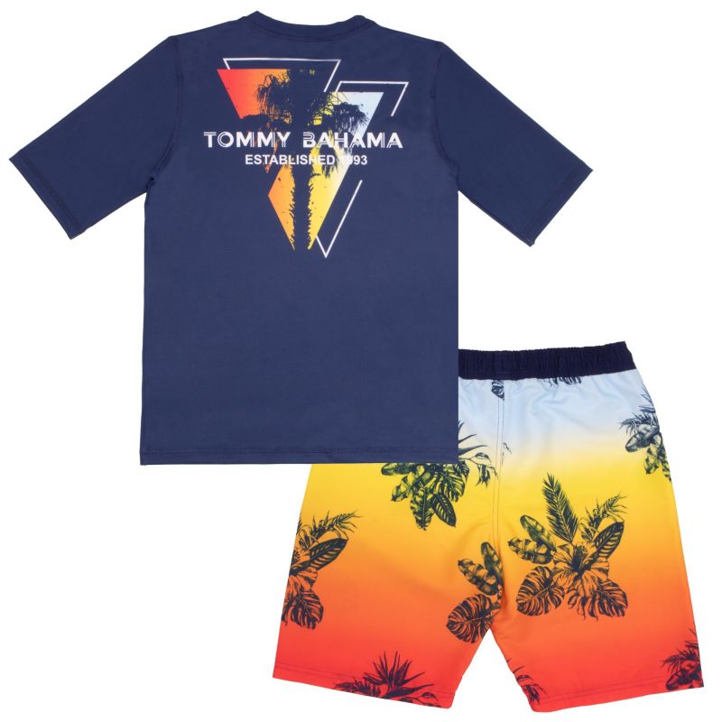 Big Boys Rash Guard and Swim Trunks 2-Piece Swimsuit Set