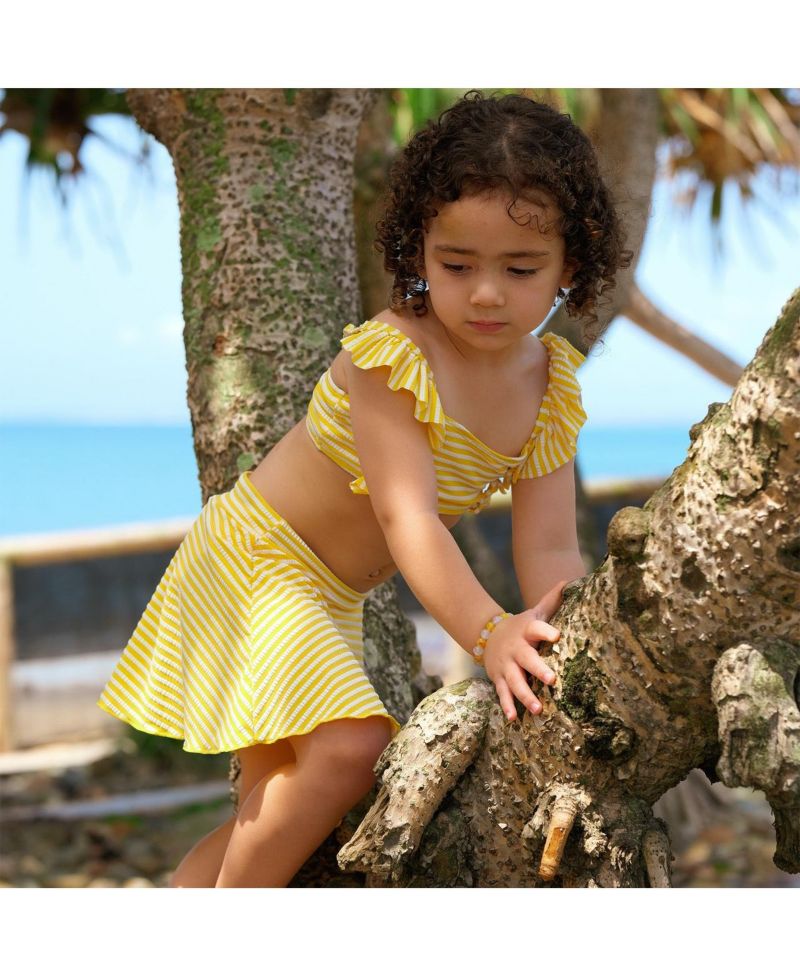 Little Girls Sunshine Stripe Swim Skirt