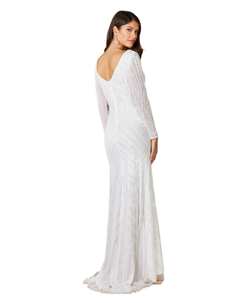 Women's Gretchen V-Neck Long Sleeve Wedding Dress