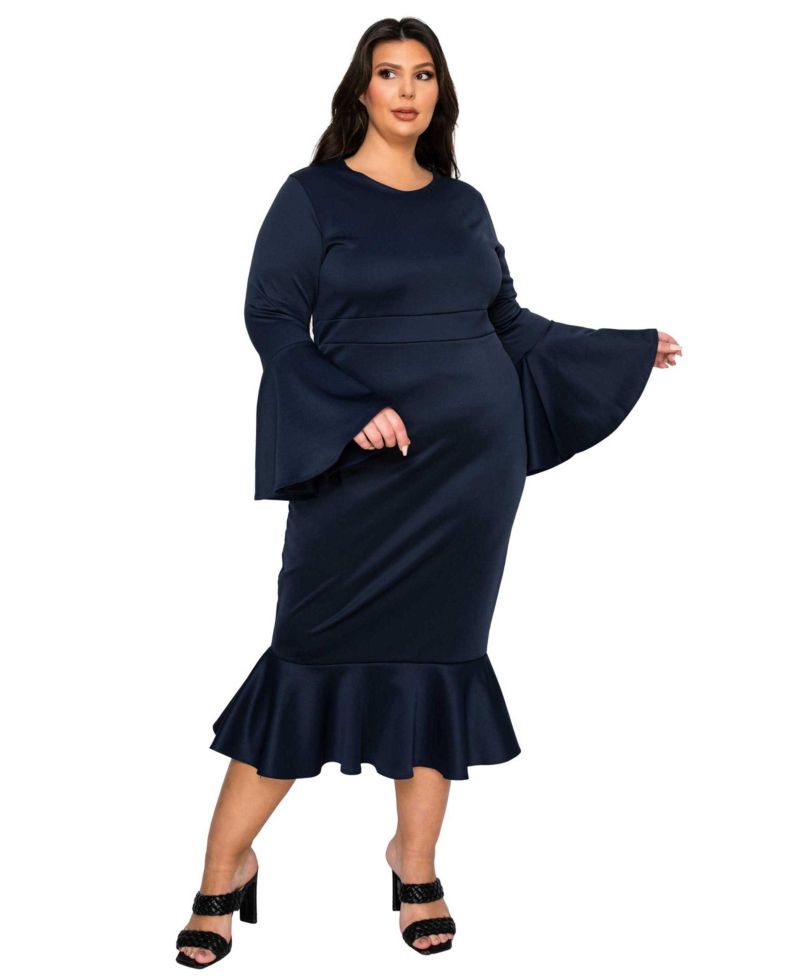 Plus Size Sabrina Mermaid Hem Dress