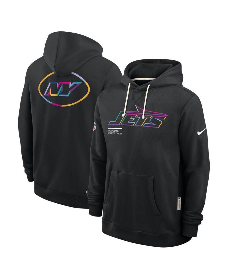Men's Black New York Jets 2025 NFL Crucial Catch Sideline Standard Issue Dri-FIT Hoodie