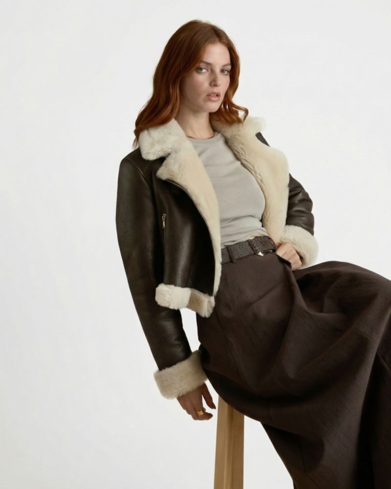 Women's Sienna Leather Shearling Jacket