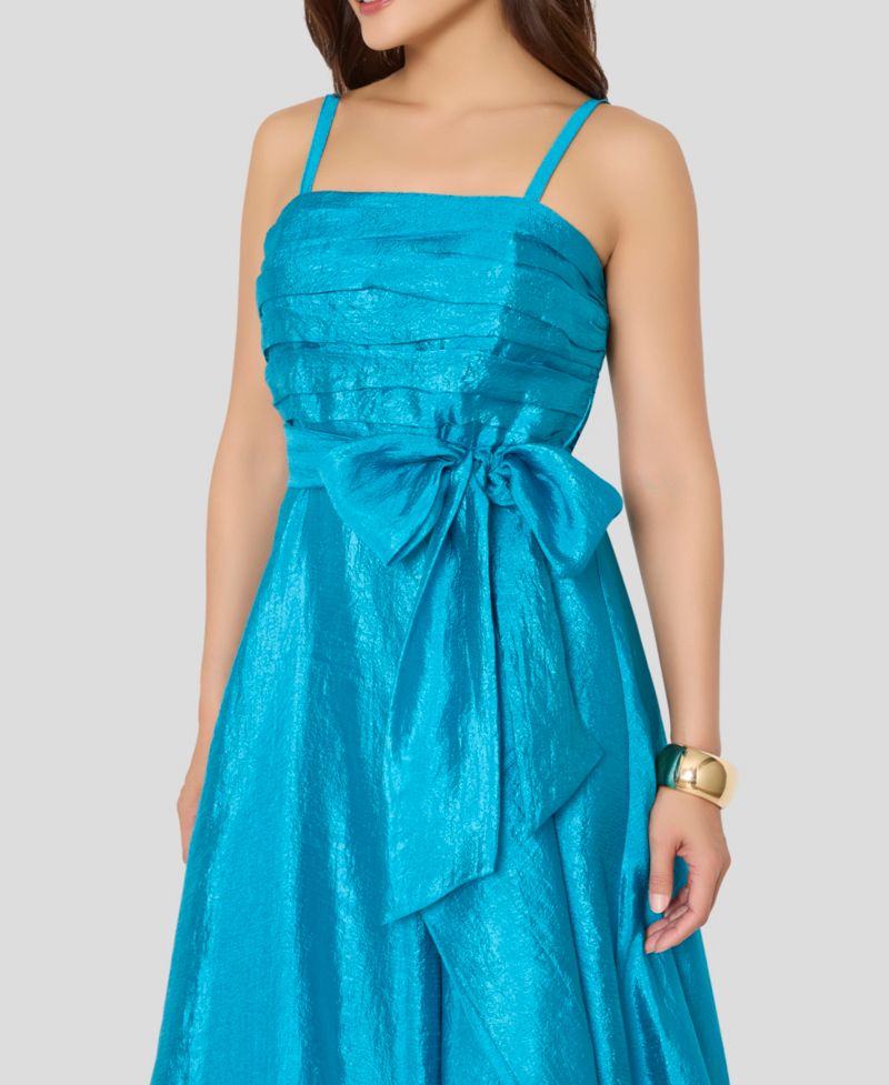 Women's Pleated Bodice Square Neck Ball Gown